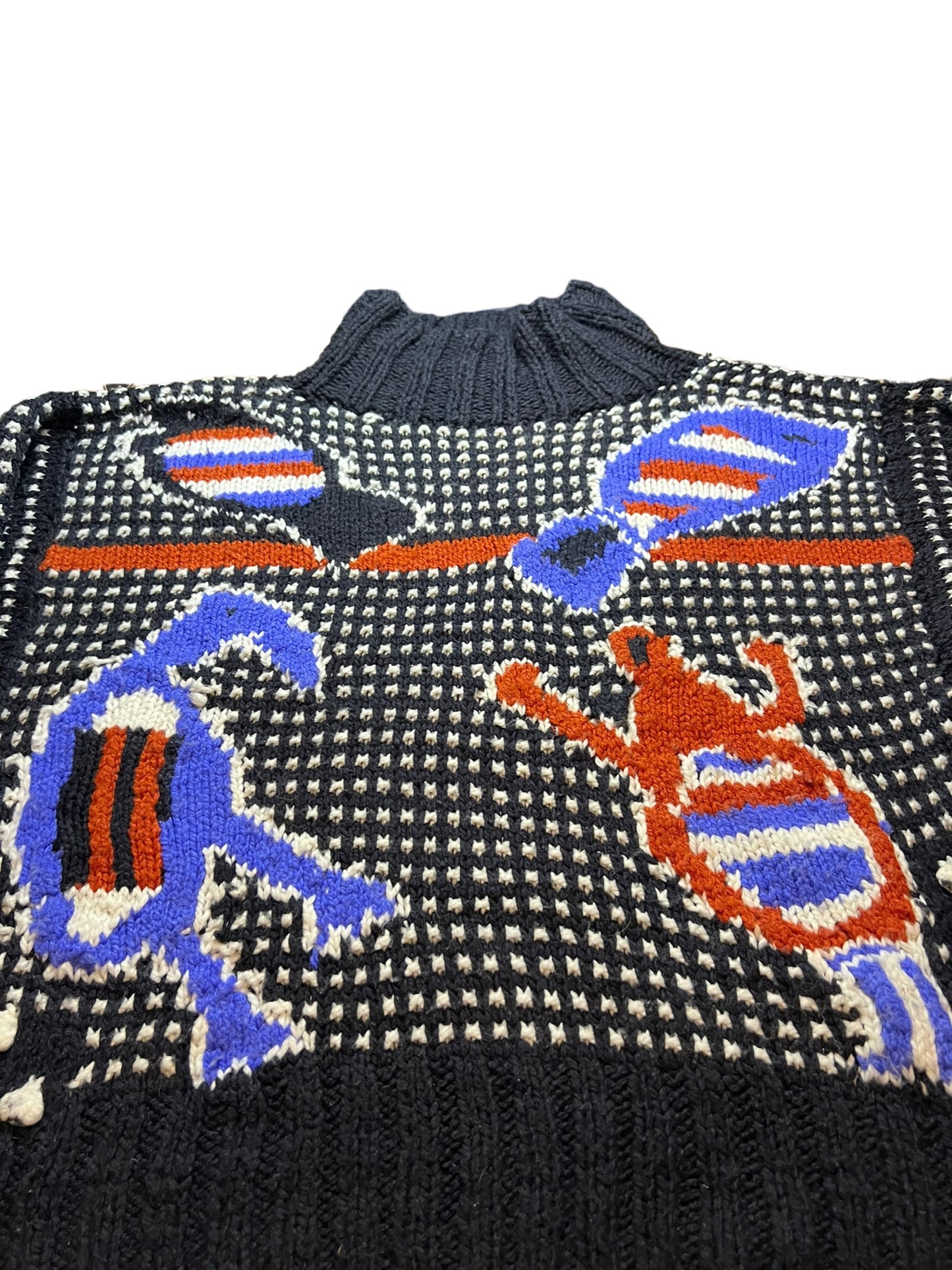 Vintage Hand Knit Indigenous Made 100% cotton Sweater Large