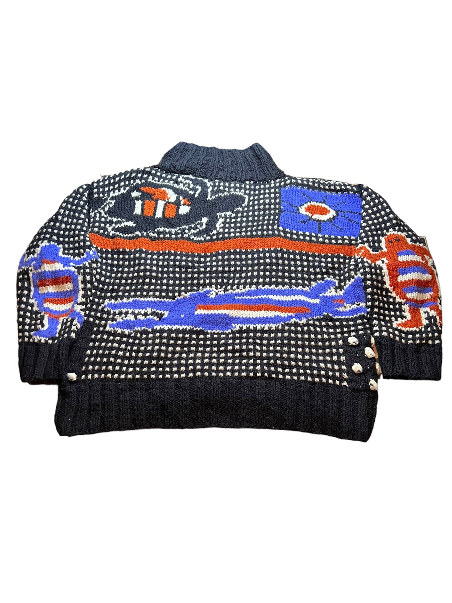 Vintage Hand Knit Indigenous Made 100% cotton Sweater Large